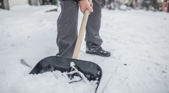 Man shoveling snow